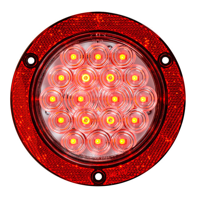 75918 Fleet Series 4" Flange Mount LED with Reflector Ring, Red/Clear Firebrick