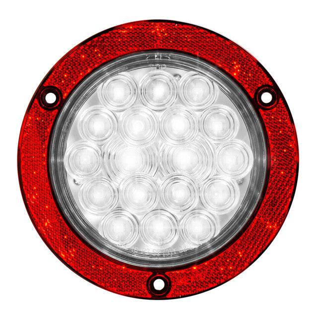 75919 Fleet Series 4" Flange Mount LED with Reflector Ring, White/Clear Light Gray