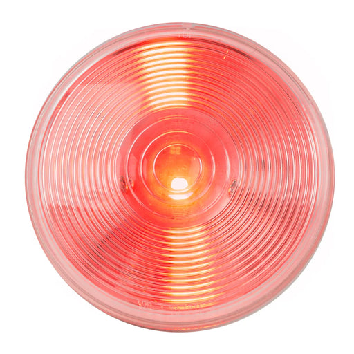 Light Coral 4" RED/CLEAR 1 LED SEALED S/T/T LIGHT 4" ROUND