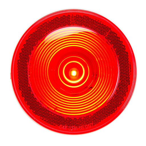 Light Goldenrod 4" RED/RED 1 LED SEALED S/T/T LIGHT W/ REFLECTIVE RING LENS 4" ROUND