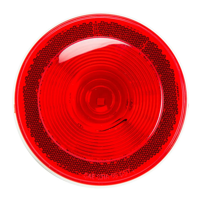 Red 4" RED/RED 1 LED SEALED S/T/T LIGHT W/ REFLECTIVE RING LENS 4" ROUND