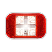 75952 One LED Series Rectangular Single LED Light, White/Clear/& Red Firebrick