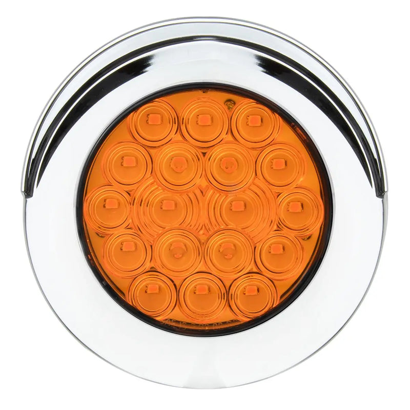 75955 Fleet Series 4" Flange Mount LED Light w/ Twist-On Bezel & 3-Pin Plug, Amber 4" ROUND Dark Slate Gray