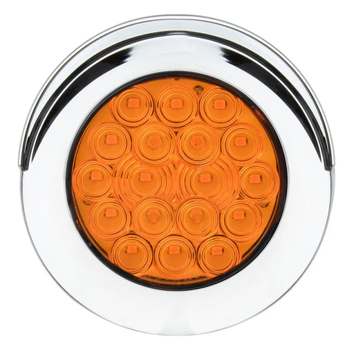 Dark Slate Gray 4" FLEET AMBER/AMBER 18 LED FLANGE MT. W/VISOR BEZEL 3PIN 4" ROUND