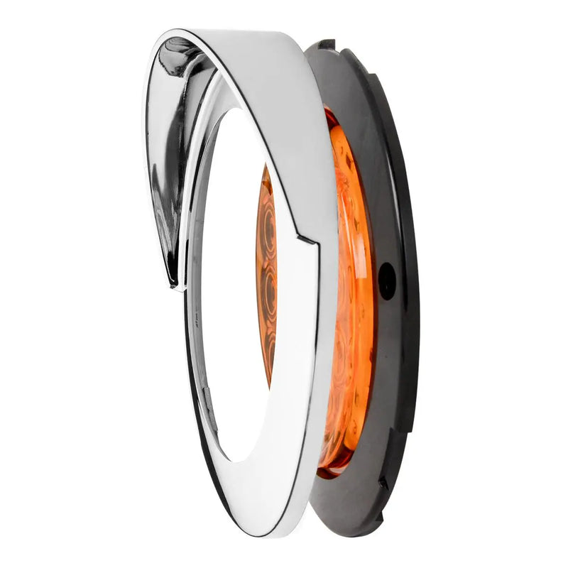 75955 Fleet Series 4" Flange Mount LED Light w/ Twist-On Bezel & 3-Pin Plug, Amber 4" ROUND Dark Slate Gray