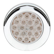 75956 Fleet Series 4" Flange Mount LED Light w/ Twist-On Bezel & 3-Pin Plug, Amber/Clear 4" ROUND Light Gray