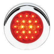 75957 Fleet Series 4" Flange Mount LED Light w/ Twist-On Bezel & 3-Pin Plug, Red 4" ROUND Firebrick