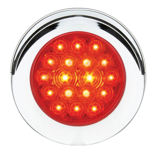 Firebrick 4" FLEET RED/RED 18 LED FLANGE MT. W/VISOR BEZEL 3PIN 4" ROUND