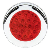 75957 Fleet Series 4" Flange Mount LED Light w/ Twist-On Bezel & 3-Pin Plug, Red 4" ROUND Firebrick