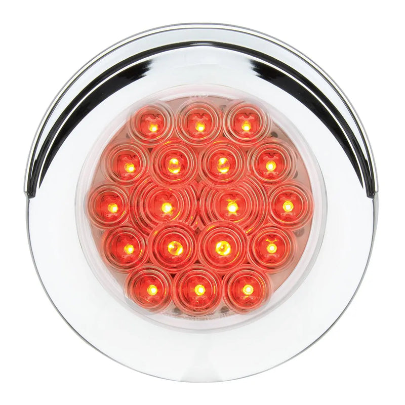 75958 Fleet Series 4" Flange Mount LED Light w/ Twist-On Bezel & 3-Pin Plug, Red/Clear 4" ROUND White Smoke