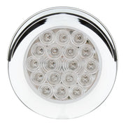 75958 Fleet Series 4" Flange Mount LED Light w/ Twist-On Bezel & 3-Pin Plug, Red/Clear 4" ROUND Light Gray