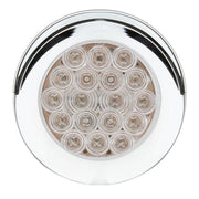 75959 Fleet Series 4" Flange Mount LED Light w/ Twist-On Bezel & 3-Pin Plug, White/Clear 4" ROUND Light Gray