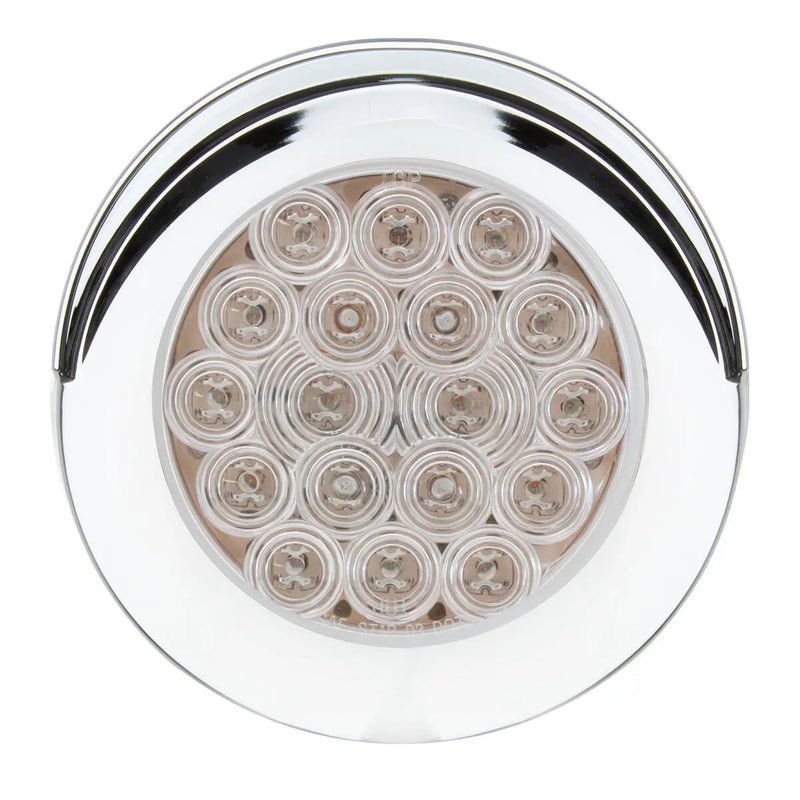 75959 Fleet Series 4" Flange Mount LED Light w/ Twist-On Bezel & 3-Pin Plug, White/Clear 4" ROUND Light Gray