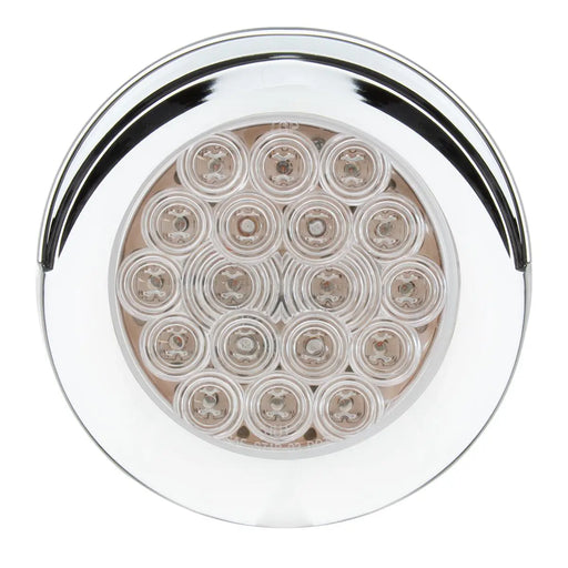 75959 Fleet Series 4" Flange Mount LED Light w/ Twist-On Bezel & 3-Pin Plug, White/Clear 4" ROUND Light Gray