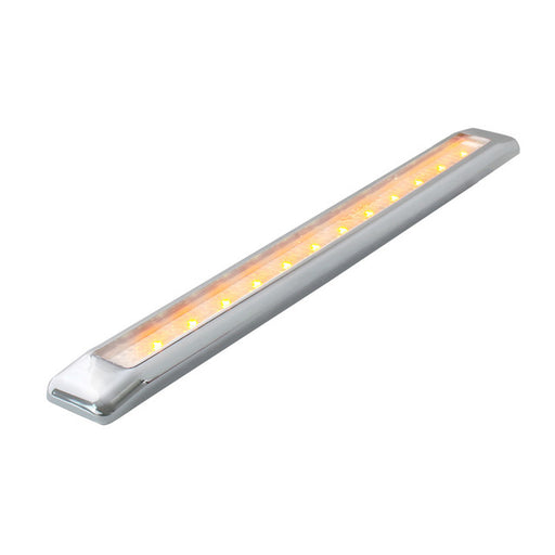 75971 10-1/8" ULTRA THIN AMBER/CLEAR 12LED LIGHT BAR W/CR. PL BEZEL Gray