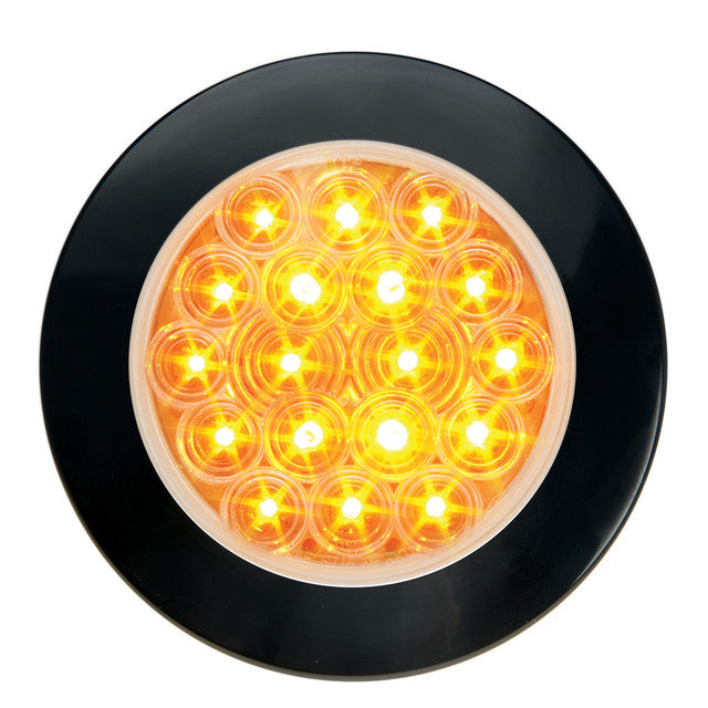 75996 Fleet Series 4" Flange Mount LED Light w/ Twist-On Bezel & 3-Pin Plug, Amber/Clear Sandy Brown