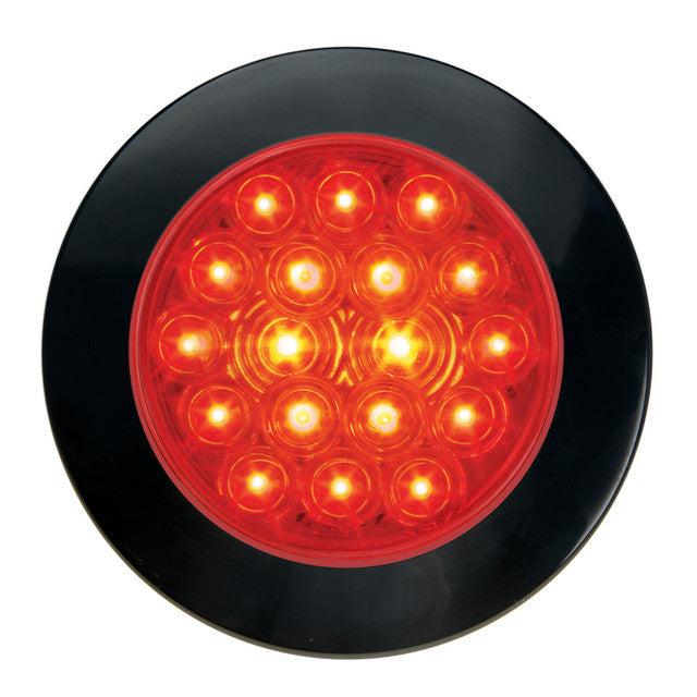 75997 Fleet Series 4" Flange Mount LED Light w/ Twist-On Bezel & 3-Pin Plug, Red Firebrick