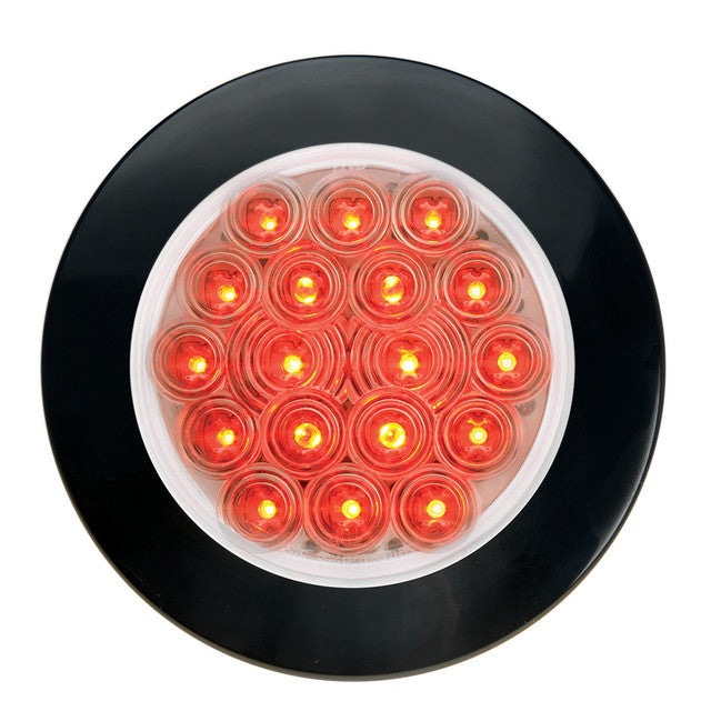 75998 Fleet Series 4" Flange Mount LED Light w/ Twist-On Bezel & 3-Pin Plug, Red/Clear Tomato