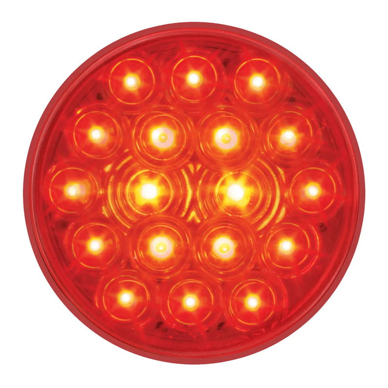 76015 Fleet Series 4" LED Light with 3-Prong Round Plug, Red 4" ROUND Firebrick