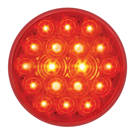 Firebrick 4" FLEET RED/RED 18 LED 3-PIN ROUND PLUG S/T/T SEALED LIGHT 4" ROUND