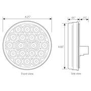 76017 Fleet Series 4" LED Light with 3-Prong Round Plug, Amber 4" ROUND Light Gray