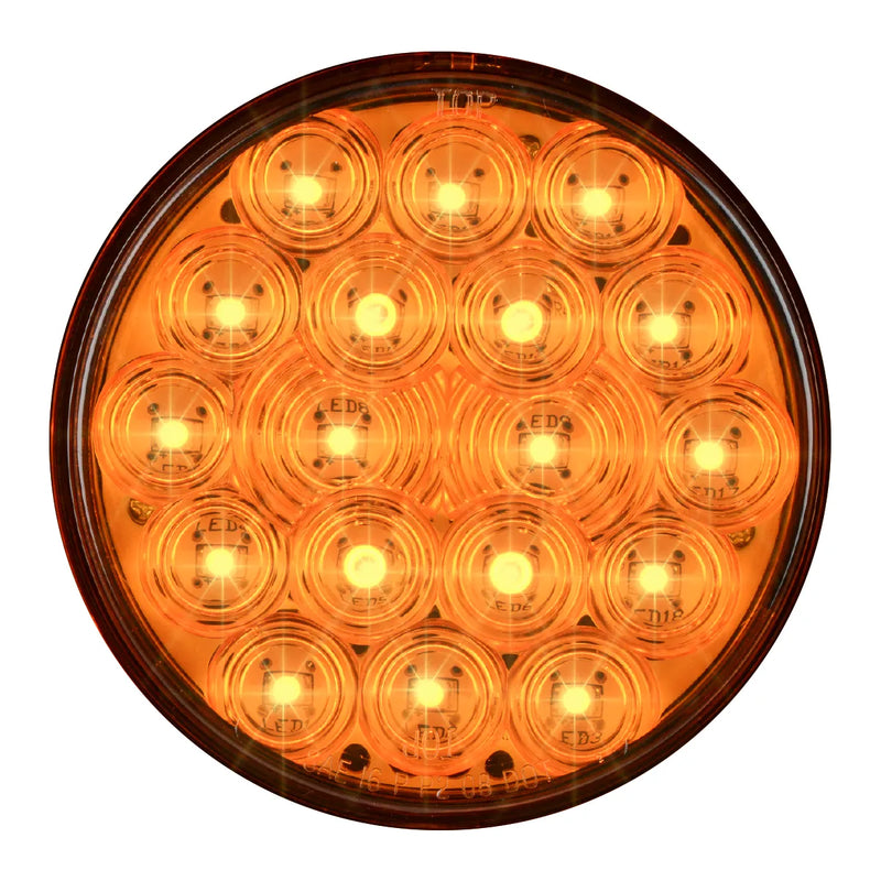 76017 Fleet Series 4" LED Light with 3-Prong Round Plug, Amber 4" ROUND Chocolate