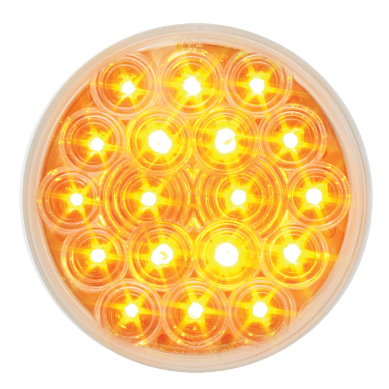76018 Fleet Series 4" LED Light with 3-Prong Round Plug, Amber/Clear 4" ROUND Goldenrod
