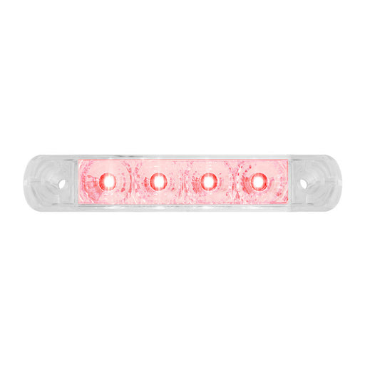 76083 Spyder Series 4" Surface Mount LED Light, Red/Clear Light Gray