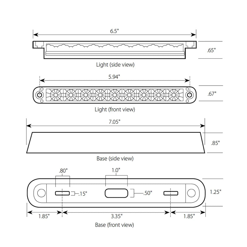 76141 Spyder Series 6-1/2" Dual Function LED Light Bar, Amber/Clear 6 1/2" LIGHT BAR White Smoke