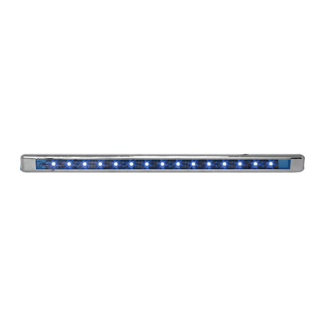 76122 12" ULTRA THIN BLUE/BLUE LED LIGHT BAR W/CR. PLASTIC BEZEL, Blue Slate Gray