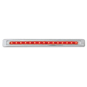 76126 Ultra Thin LED Light Bar 12" L, Red/Clear Gray