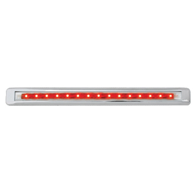 76126 Ultra Thin LED Light Bar 12" L, Red/Clear Gray