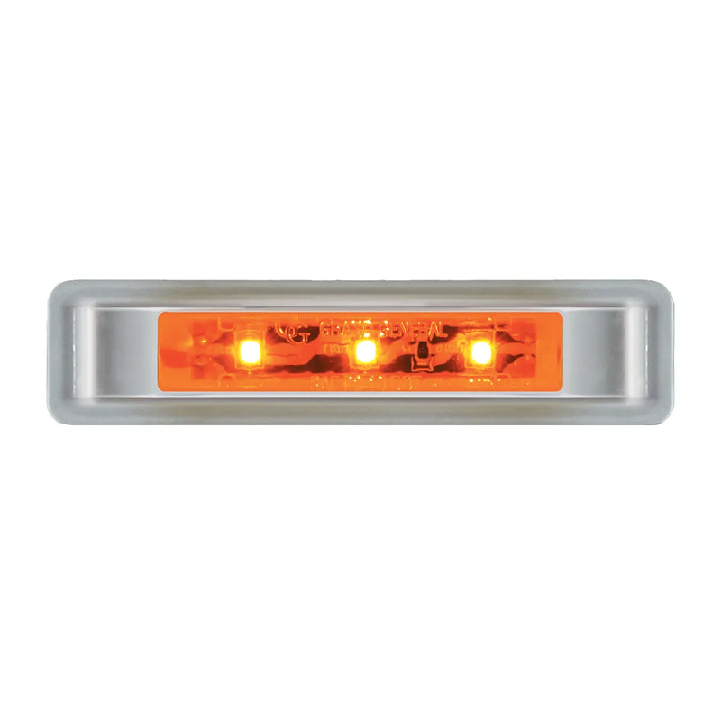 76130 3.5" L ULTRA THIN AMBER/AMBER LED LIGHT W/CR. PL BEZEL Dark Gray