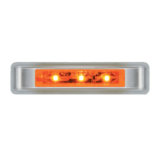 76130 3.5" L ULTRA THIN AMBER/AMBER LED LIGHT W/CR. PL BEZEL Dark Gray