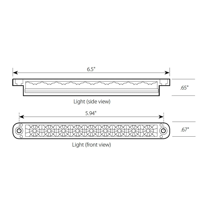76141 Spyder Series 6-1/2" Dual Function LED Light Bar, Amber/Clear 6 1/2" LIGHT BAR Light Gray