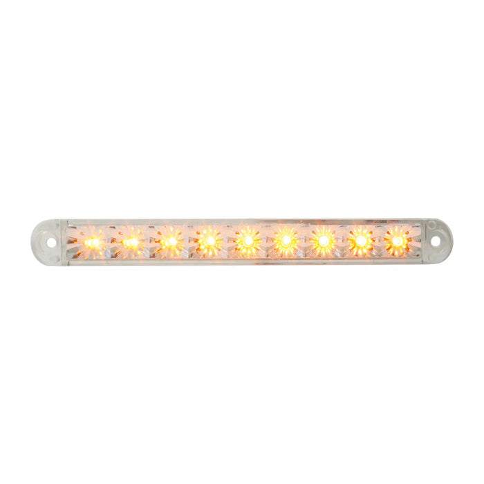 Wheat 6-1/2" FLUSH MOUNT AMBER/CLEAR 9 LED LIGHT BAR, 3 WIRES