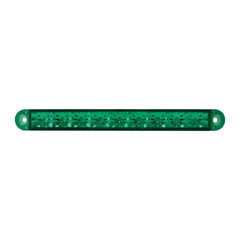 6-1/2" FLUSH MOUNT GREEN 9 LED LIGHT BAR, 3 WIRES Sea Green