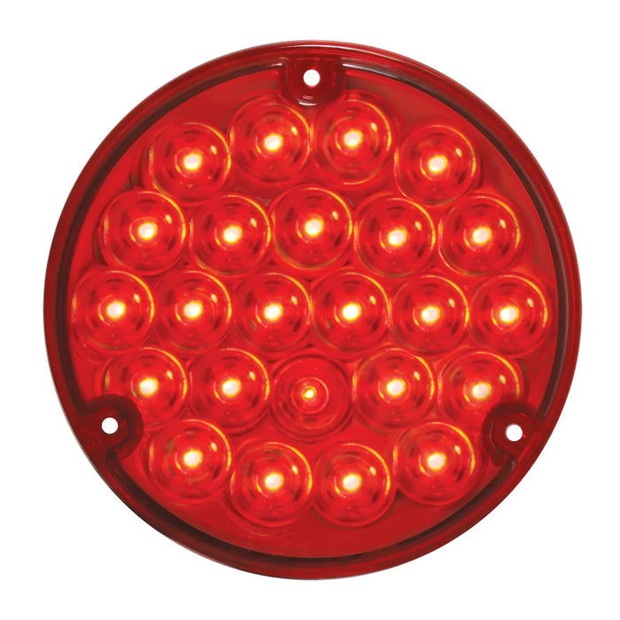 Firebrick 4" PEARL RED/RED 24 LED LIGHT W/ #1156 SOCKET BASE 4" ROUND