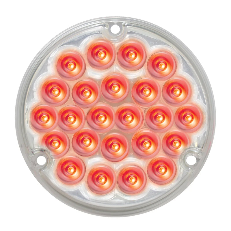76153 Pearl Series 4" Sleeper LED Light with #1156 Plug, Red/Clear 4" ROUND Tan