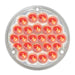 Tan 4" PEARL RED/CLEAR 24 LED W/ #1156 SOCKET BASE 4" ROUND