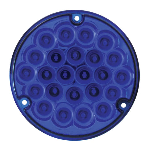 Dark Slate Blue 4" PEARL BLUE/BLUE 24 LED LIGHT W/ #1156 SOCKET BASE 4" ROUND