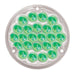 Gray 4" PEARL GREEN/CLEAR 24 LED LIGHT W/ #1156 SOCKET BASE 4" ROUND