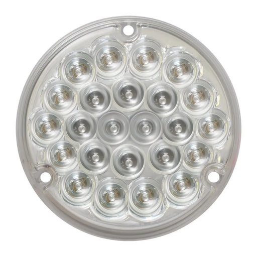 Dark Gray 4" PEARL WHITE/CLEAR 24 LED LIGHT W/ #1156 SOCKET BASE 4" ROUND