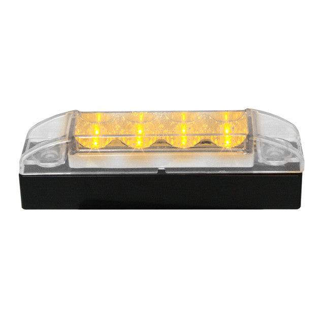 76161 Spyder Series Rectangular LED Light, Amber/Clear Black