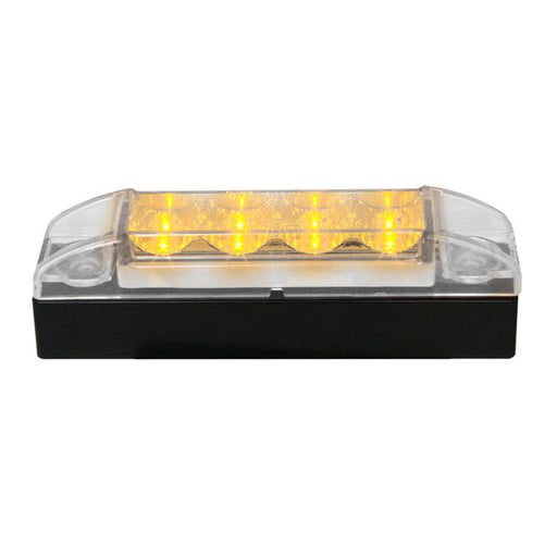 76161 Spyder Series Rectangular LED Light, Amber/Clear Black