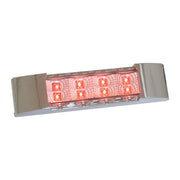 6"L RECT. SPYDER RED/CLEAR 8-LED MARKER/CLEARANCE LIGHT LED Rectangular Light Rosy Brown