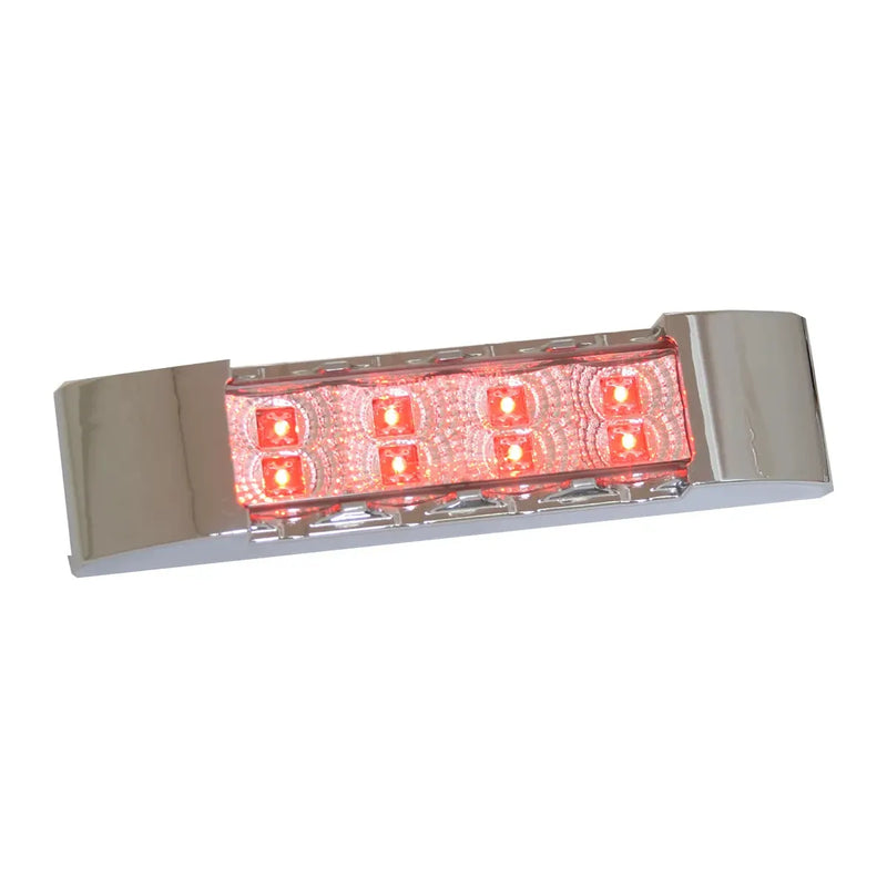 6"L RECT. SPYDER RED/CLEAR 8-LED MARKER/CLEARANCE LIGHT LED Rectangular Light Rosy Brown