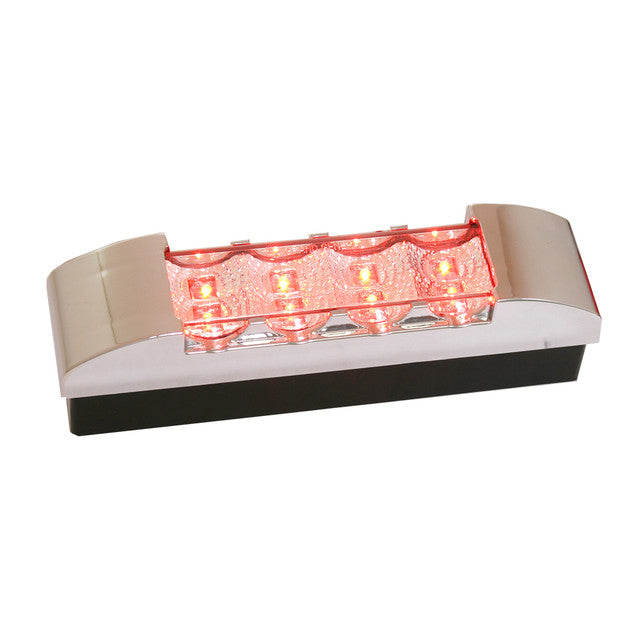 76173 Spyder Series Rectangular LED Light, Red/Clear Gray