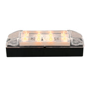 76201 Rectangular Wide Angle LED Light Amber/Clear Black