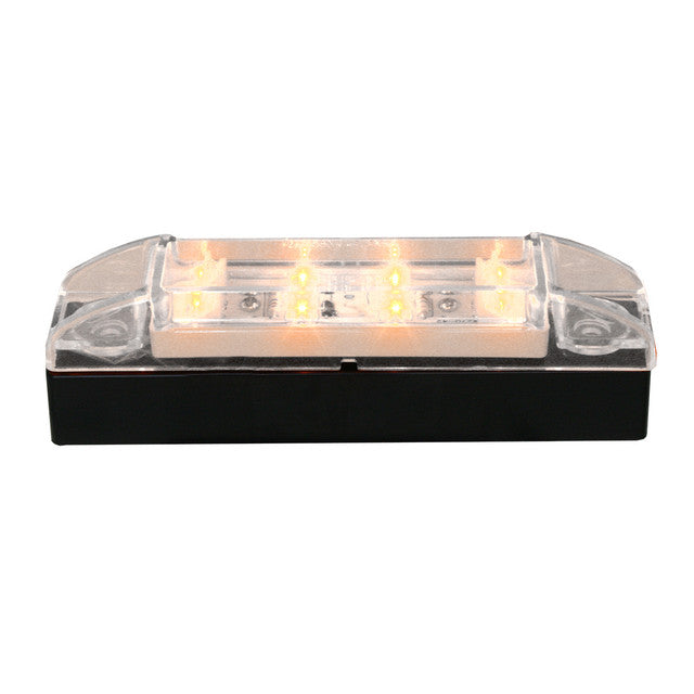 76201 Rectangular Wide Angle LED Light Amber/Clear Black